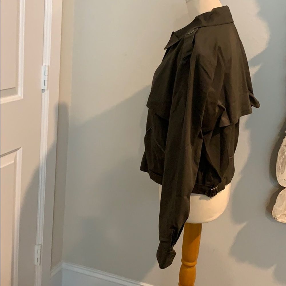 PAIGE Aubree Cropped ZIP-Front Green Jacket L NWT - Picture 10 of 11